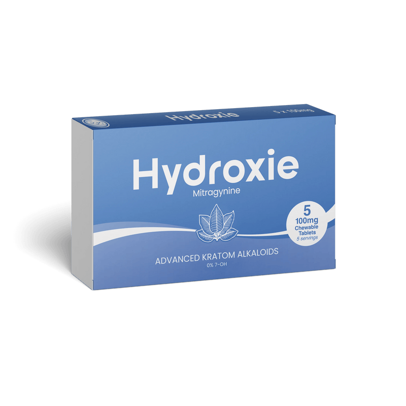 Blue box of Hydroxie with alkaloids on a transparent background